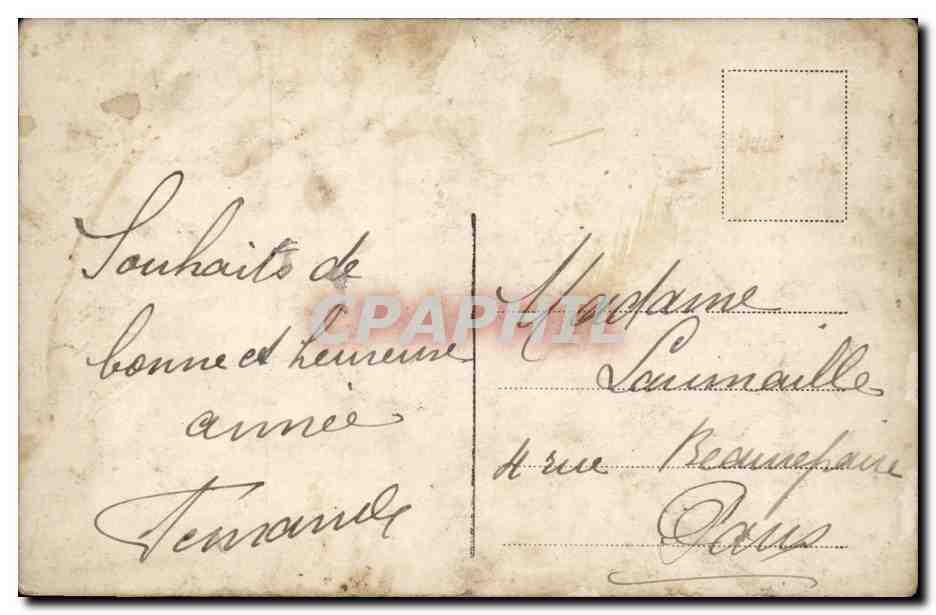 CPA Fantaisie Femme Bonne annee — Rückseite