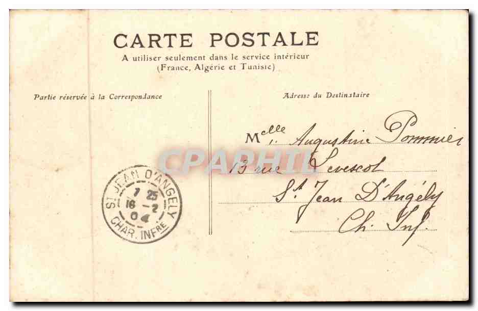 Niort CPA L'allee basse du jardin public — Rückseite