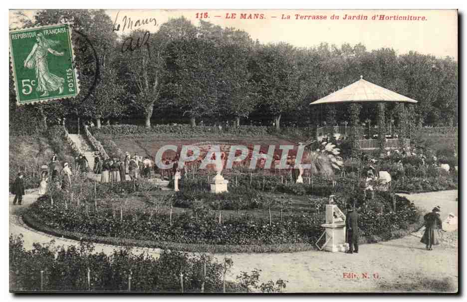 Le mans CPA La terrasse du jardin d'horticulture