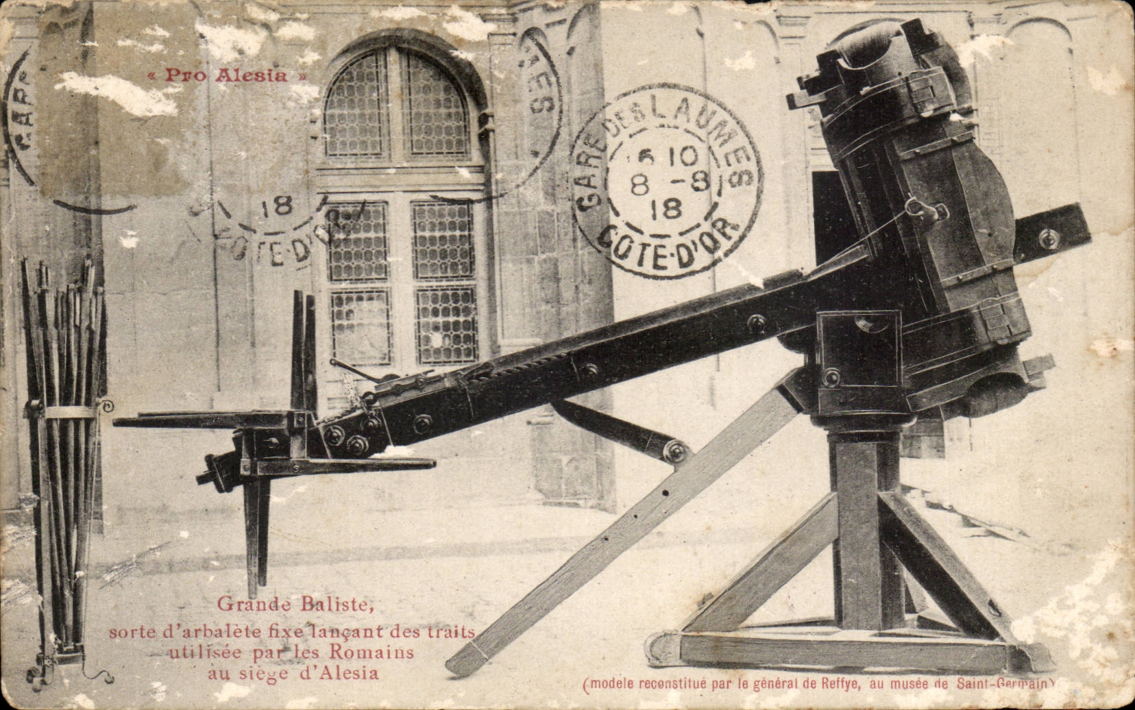 CPA Grande baliste utilisee par les romains au siege d'Alesia Militaria