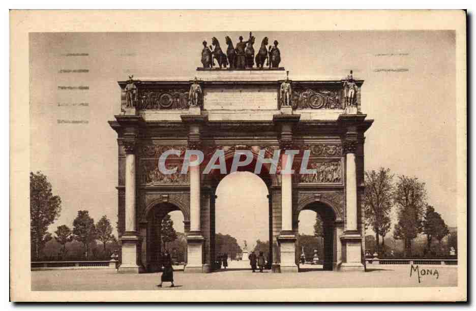 CPA Paris Arc de triomphe du carrousel et le jardin des Tuileries