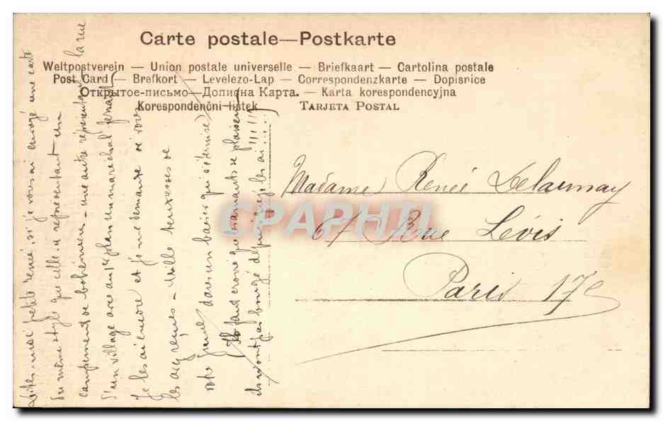 CPA Paysage Paysans dans la neige Attelage Chevaux Gozzard — Rückseite