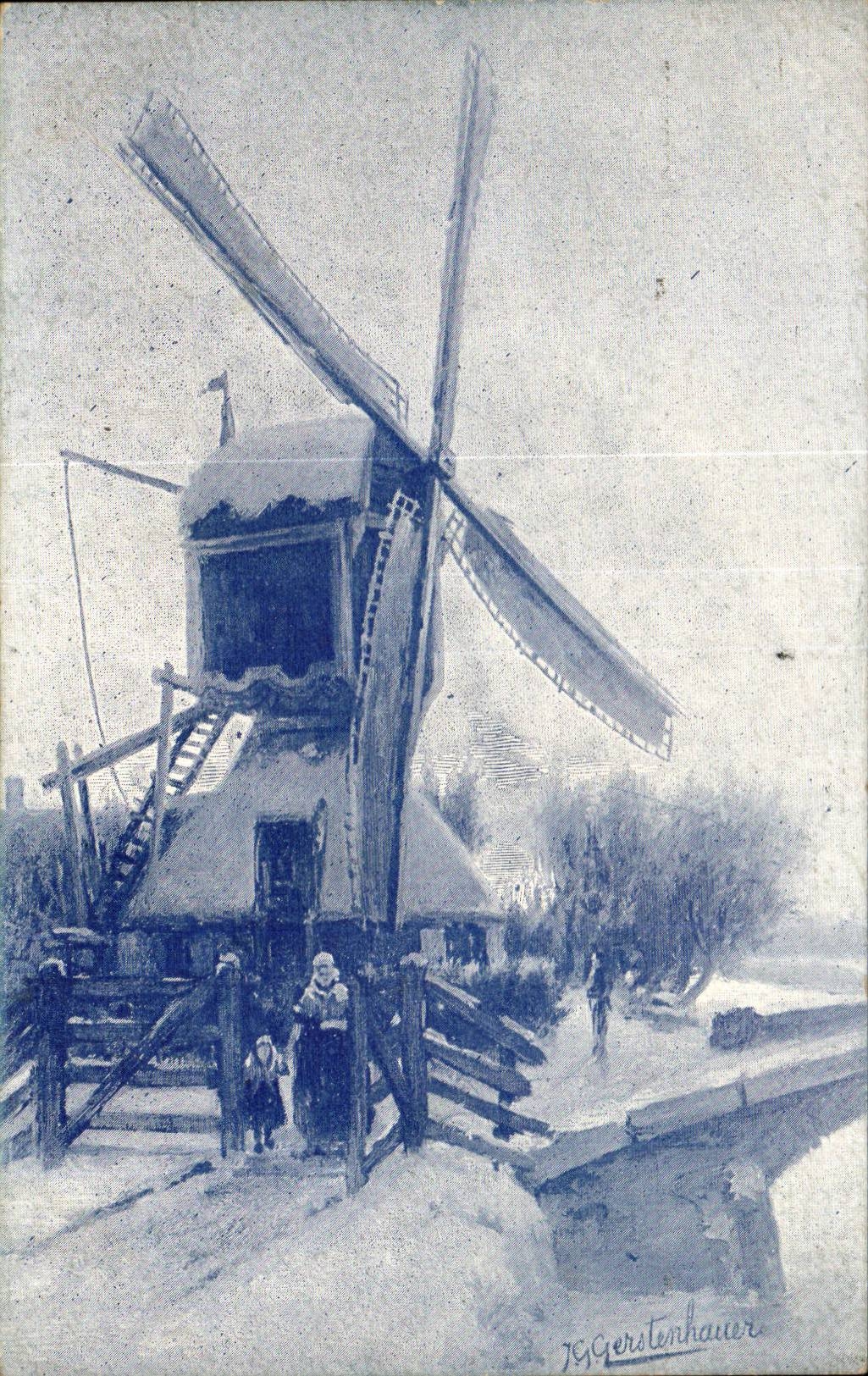 CPA Paysage Moulin windmill