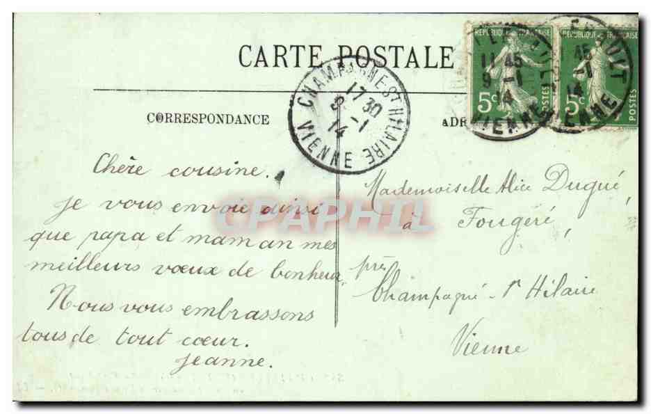 Châtelerault (Vienne) — Le Pont-Neuf en ciment armé sur la Vienne (nord-est) — éditeur inconnu, n° 38 — Rückseite