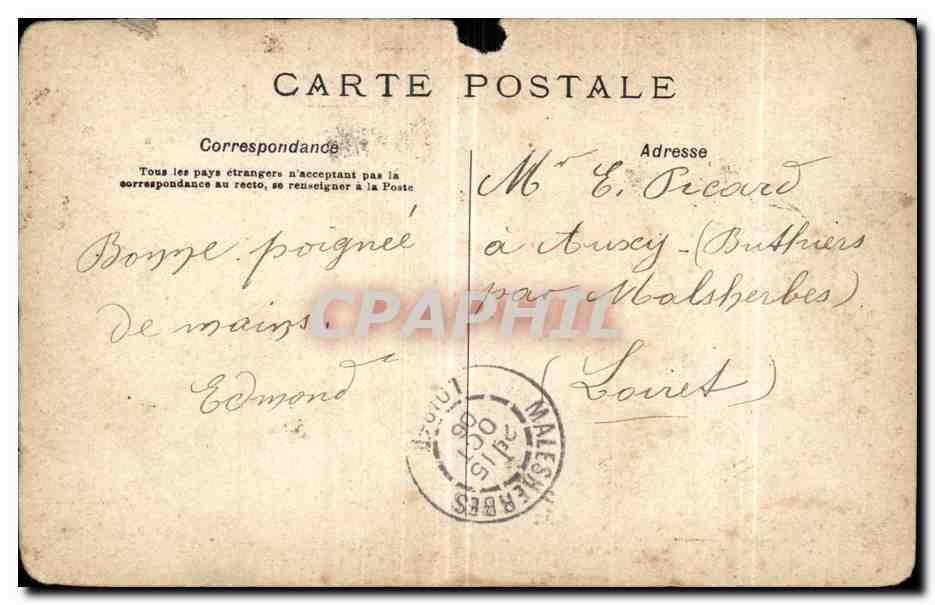 CPA Paris Porte St Denis — Verso