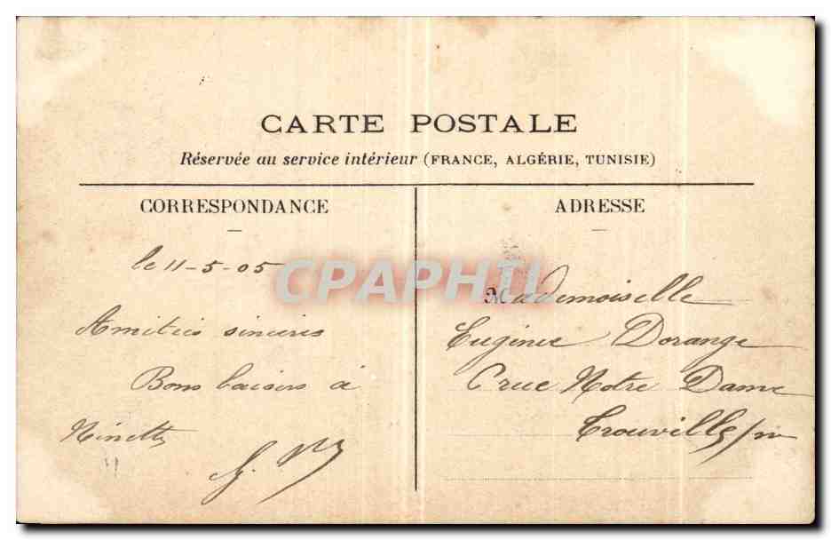 CPA Paris La conciergerie — Verso