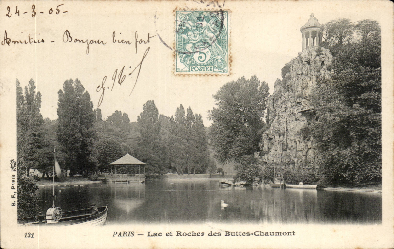 CPA Paris Lac et rocher des Buttes Chaumont