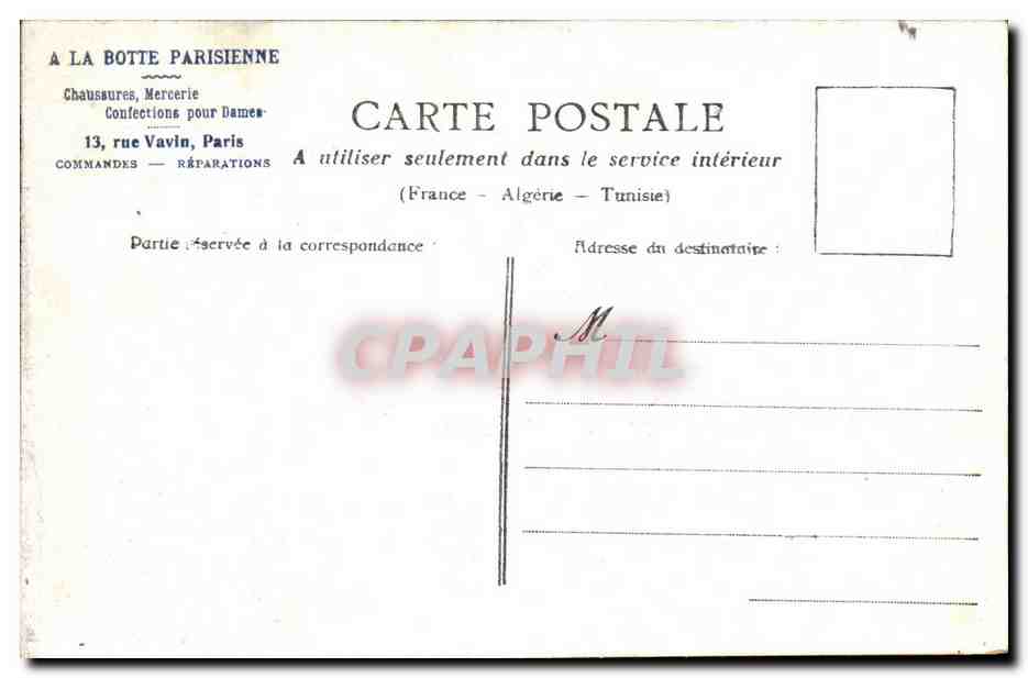 CPA Paris Louvre — Rückseite