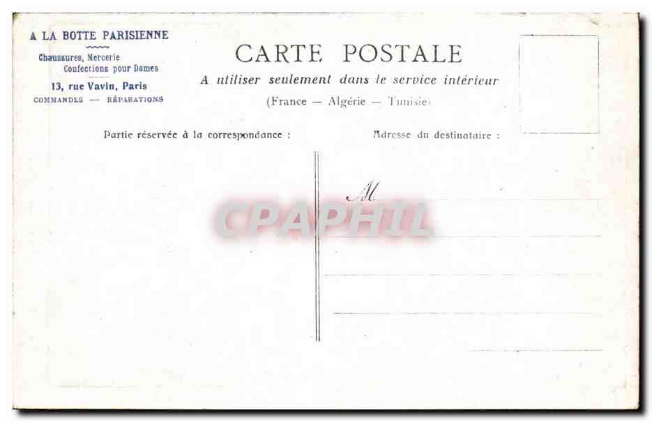 CPA Paris PAvillon de Flore — Rückseite