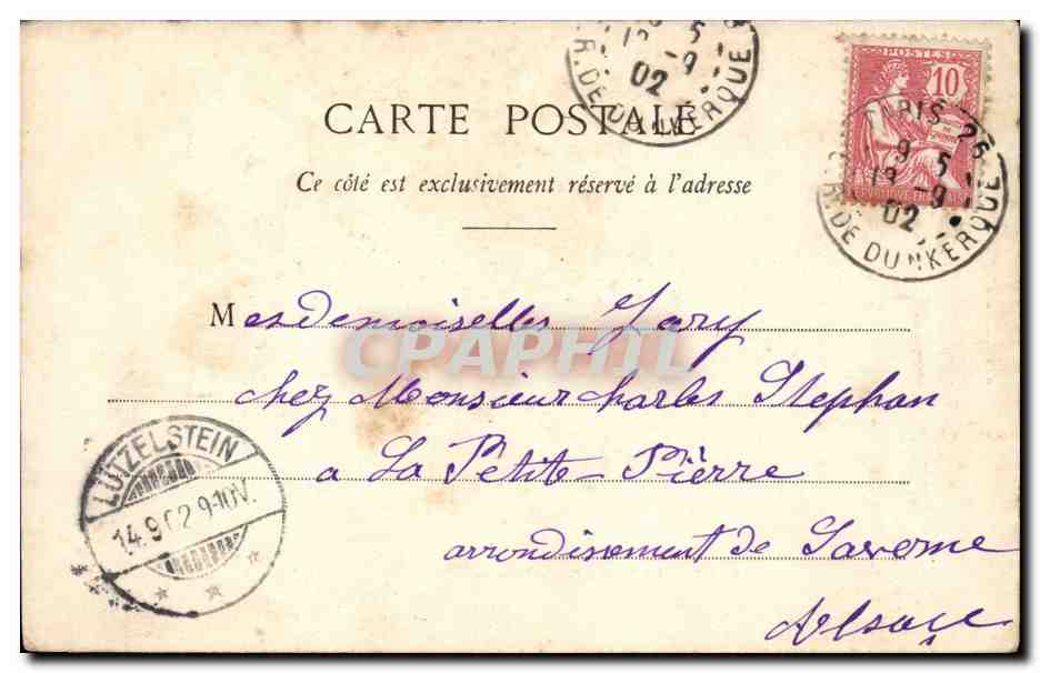 CPA Paris Porte Saint Martin — Verso