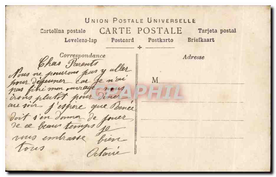 Femme tenant un grand fruit et un bouquet — Irène, n° 3306 — Verso