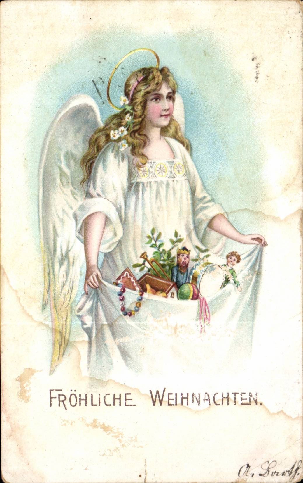 CPA Fantaisie Noel Christmas Ange Angel