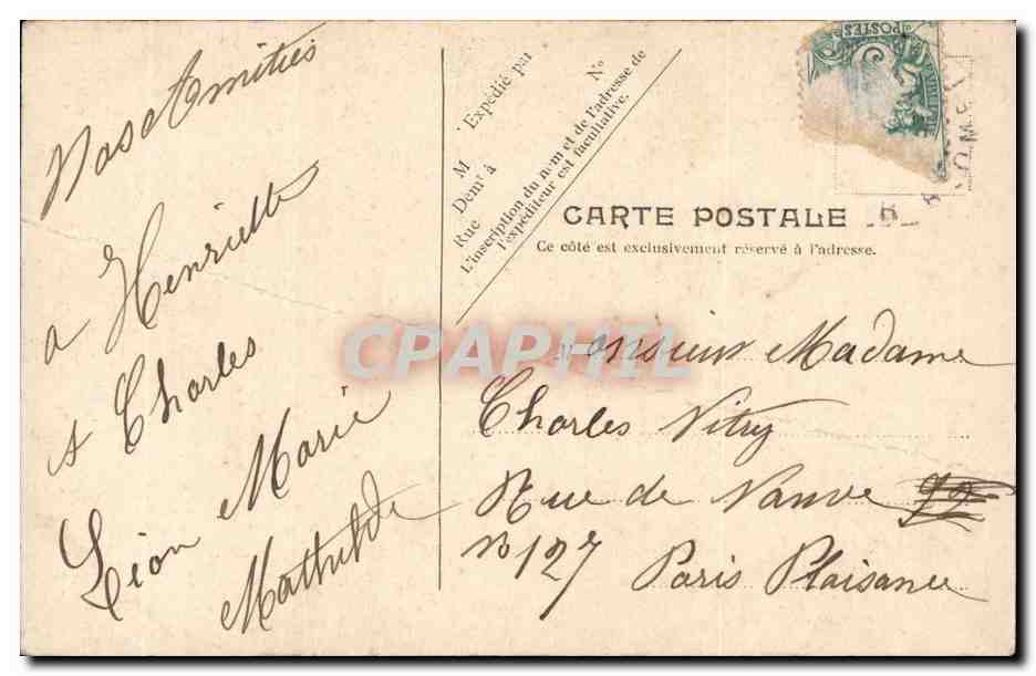CPA Fantaisie Femme Enfin seuls — Verso