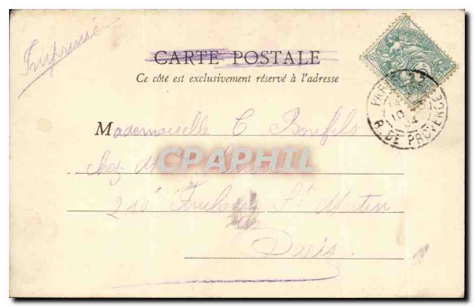 CPA Fantaisie Raphael Sanzio La vierge au voile Musee du Louvre paris — Rückseite