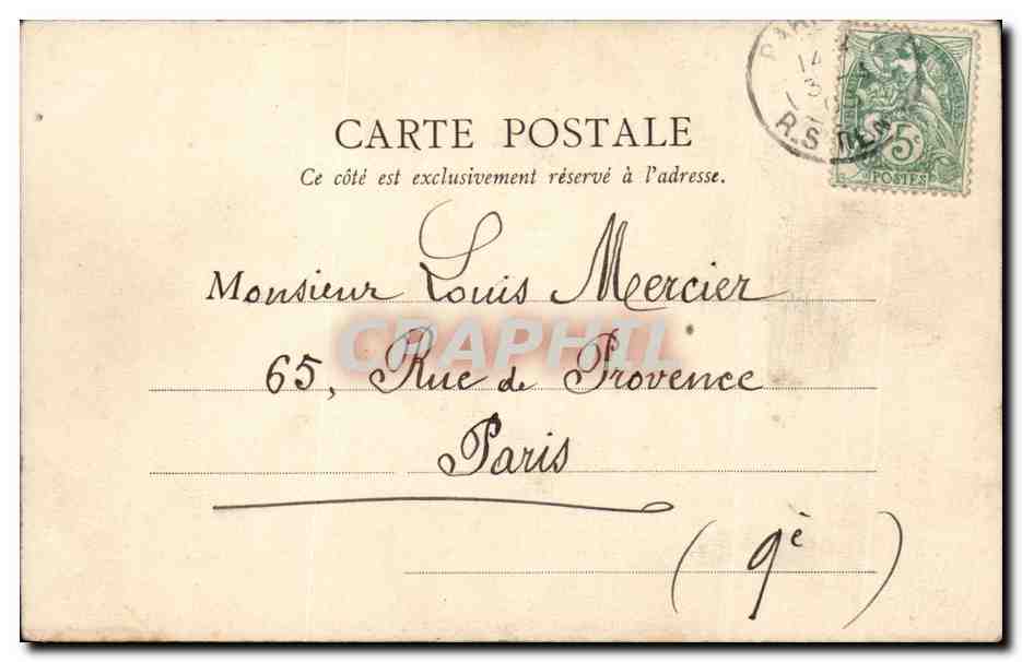 CPA Fantaisie DAvid Paris et Helene Musee du Louvre paris  — Verso