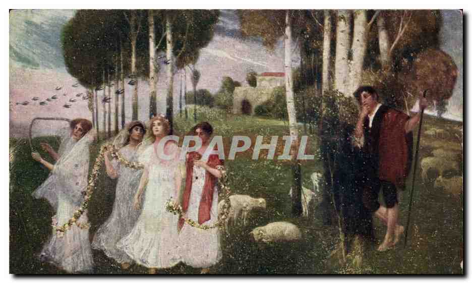 CPA Fantaisie Femme et moutons 