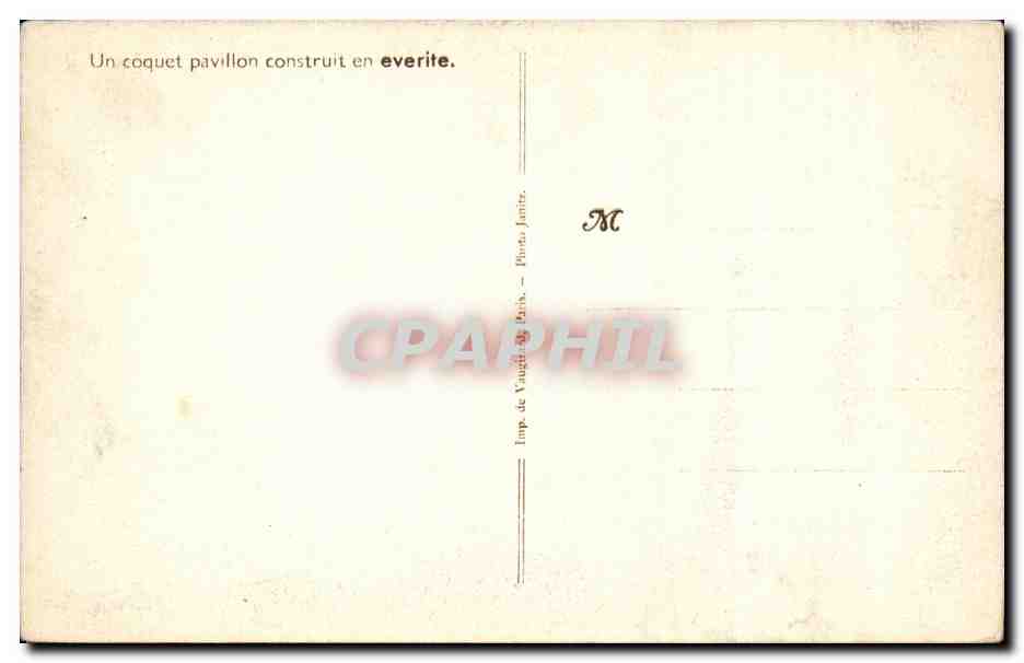 CPA Un coquet pavillon construit en everite — Rückseite