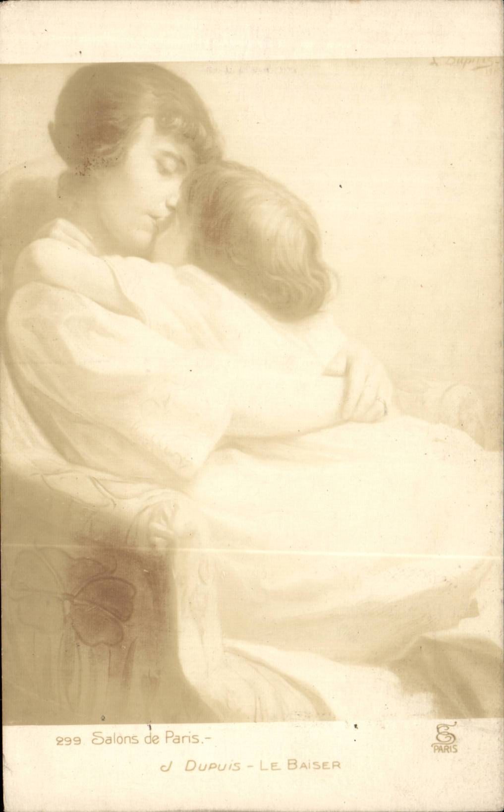 CPA Fantaisie Salon de Paris Dupuis Un baiser