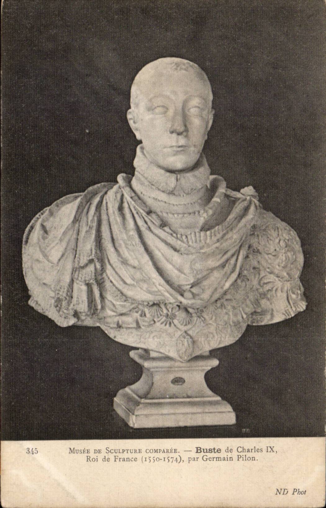 CPA Musee de sculpture comparee Buste de Charles IX Roi de France par GErmain Pilon