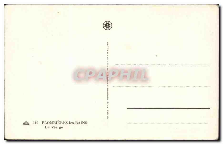 Plombieres les bains CPA la vierge — Rückseite