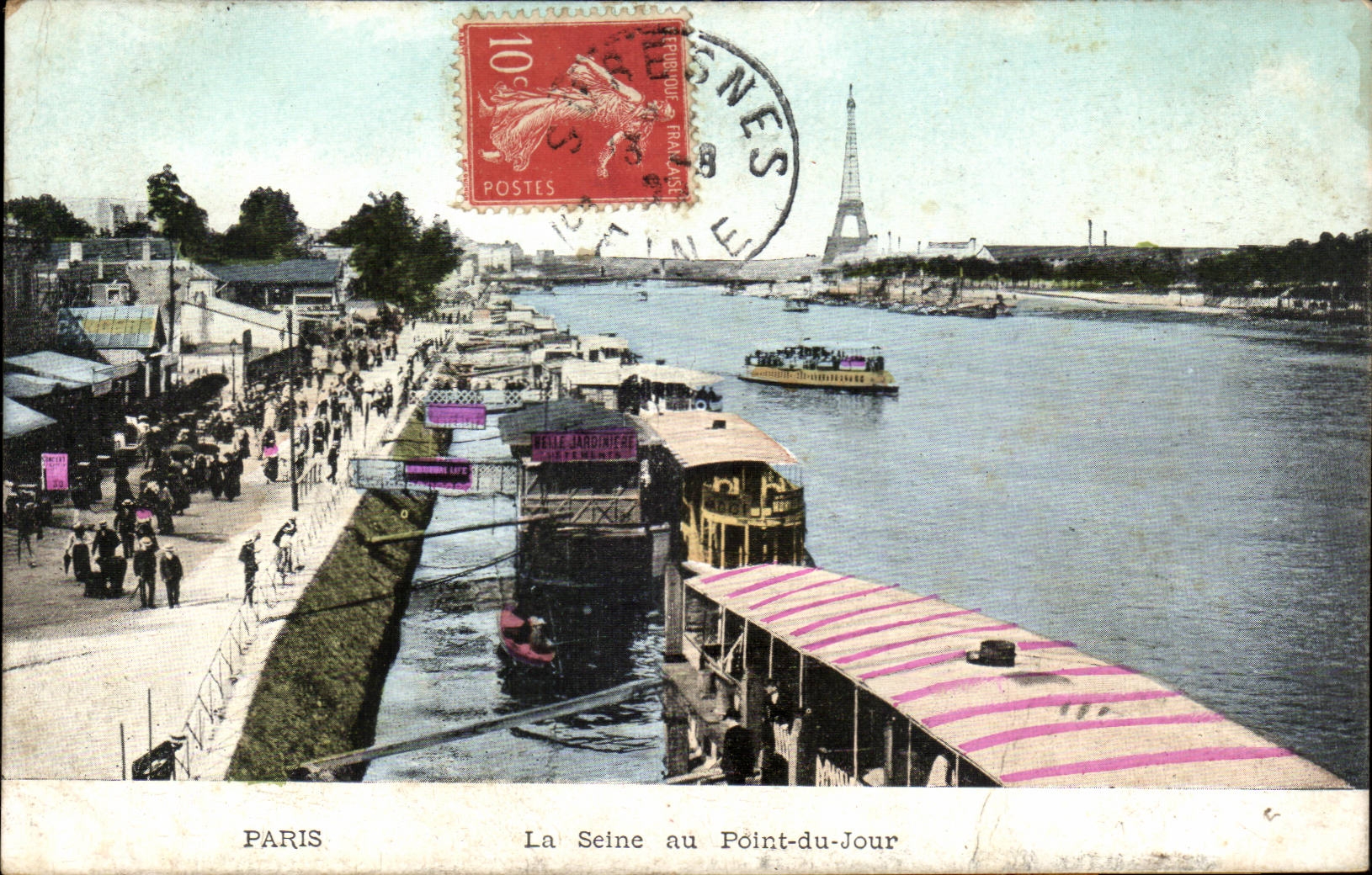 CPM Paris La SEine au Point du jour ( Tour Eiffel )