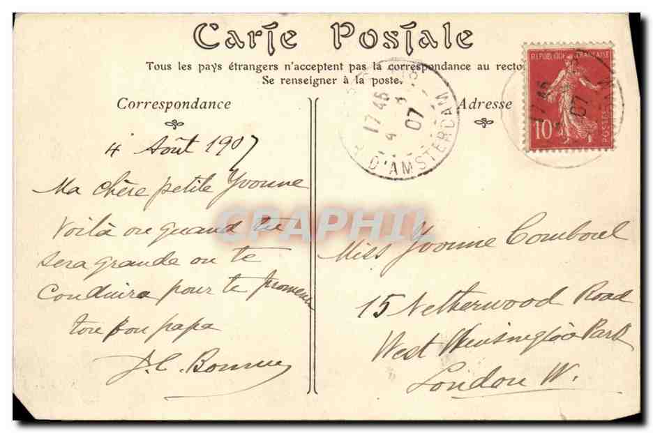 CPA Paris Avenue du Bois de Boulogne  — Rückseite