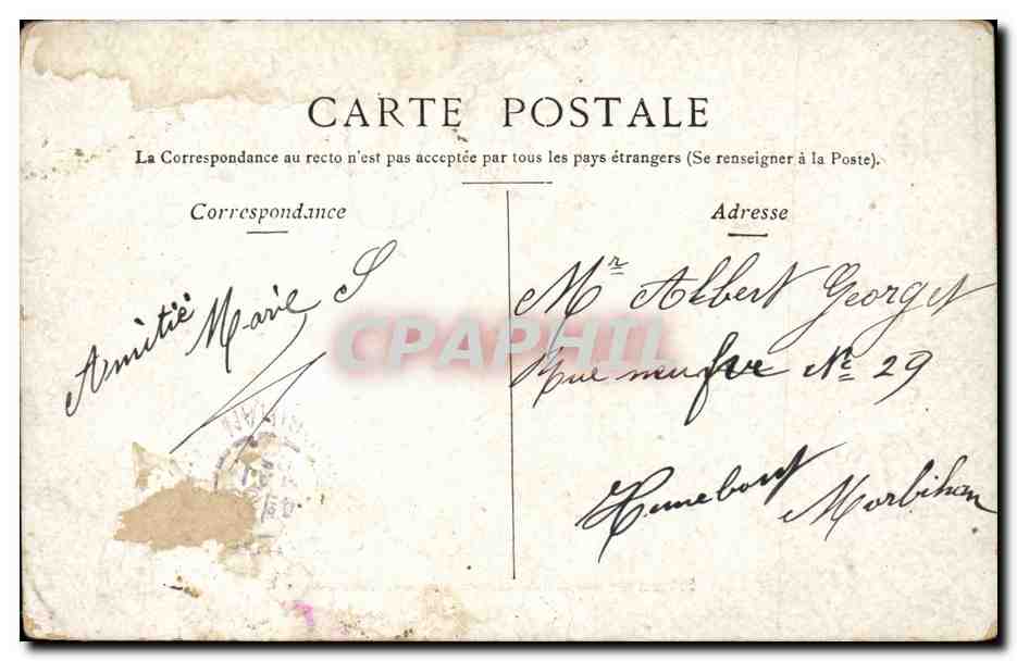 CPA Paris Boulevard et Porte St Martin — Rückseite