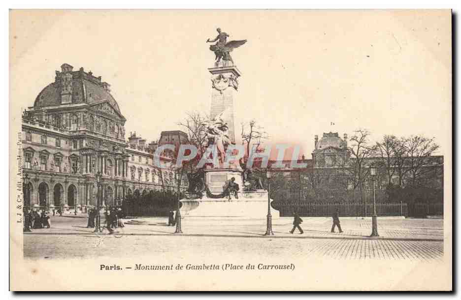 CPA Paris Monument de Gambetta ( place du CArrousel )