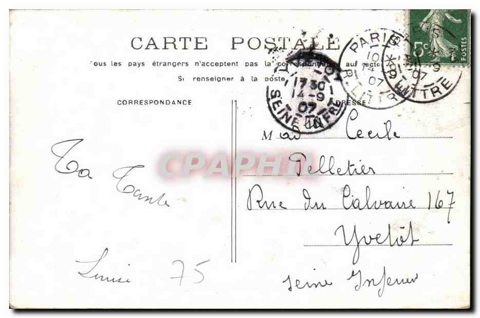 CPA Paris Jardin du Luxembourg — Rückseite