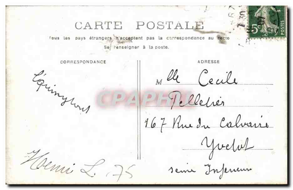 CPA Paris Cour du Carrousel — Rückseite