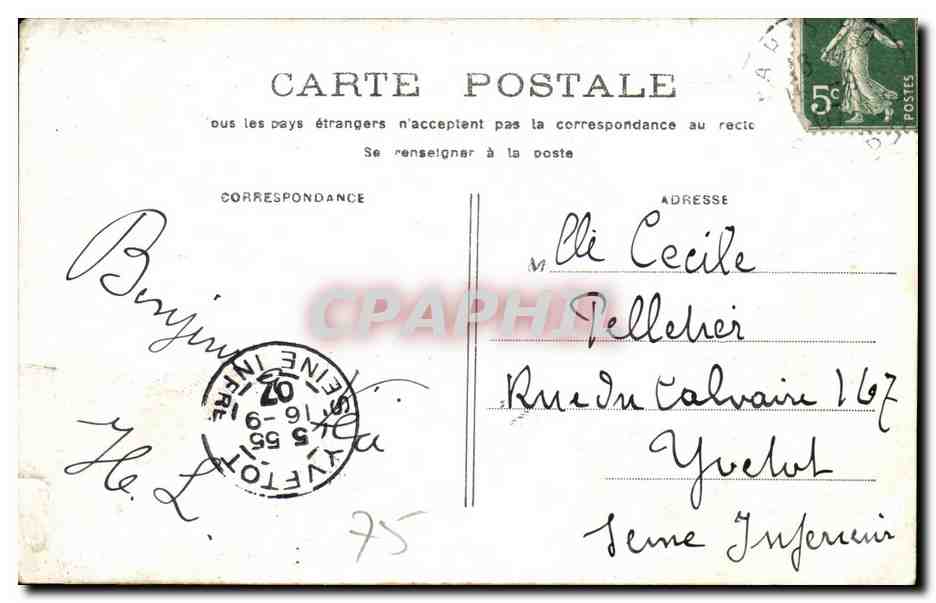 CPA Paris Notre Dame — Verso