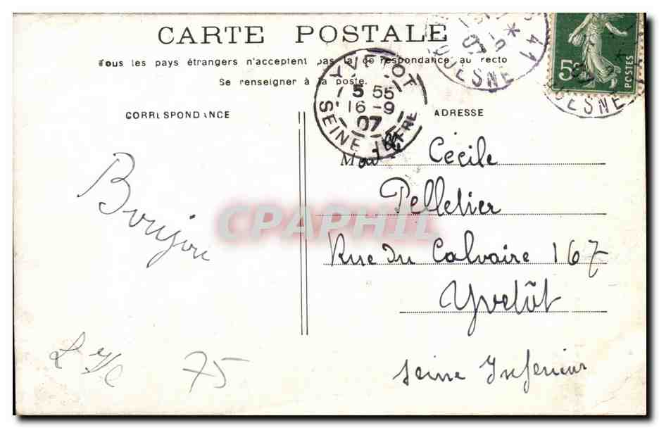 CPA Paris Fontaine Saint Michel Quartier LAtin  — Rückseite