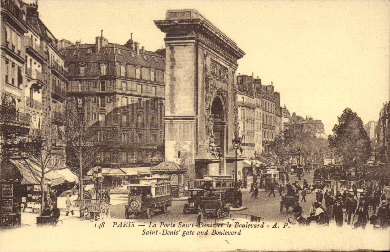 CPA Paris Porte Saint Denis et boulevard 