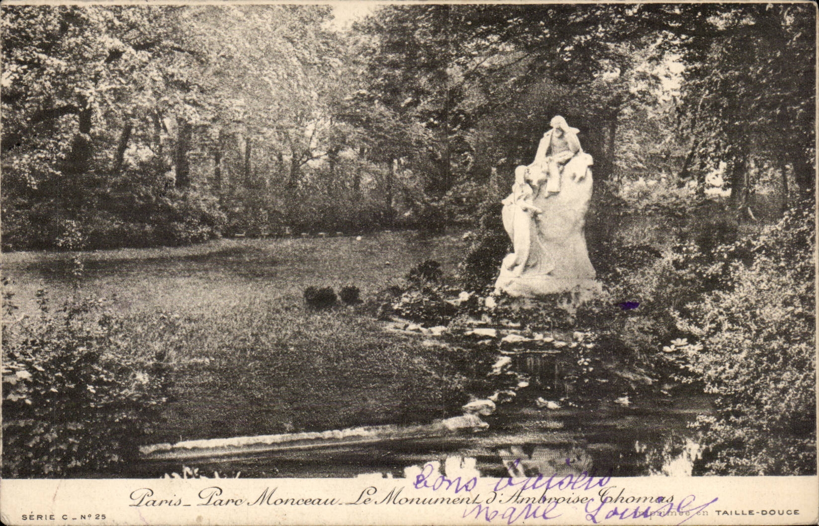 CPA Paris Parc Monceau Monument d'Ambroise thomas