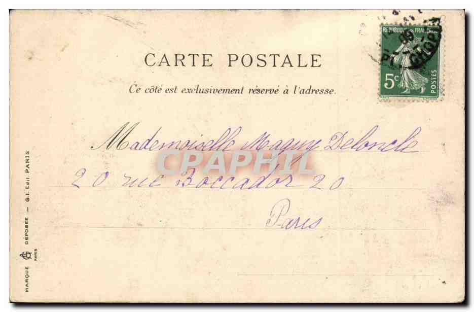 CPA Paris Parc Monceau Monument d'Ambroise thomas — Verso