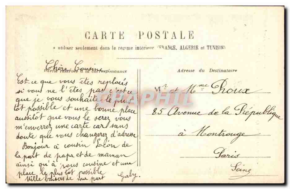CPA Fantaisie Enfant Marin — Rückseite