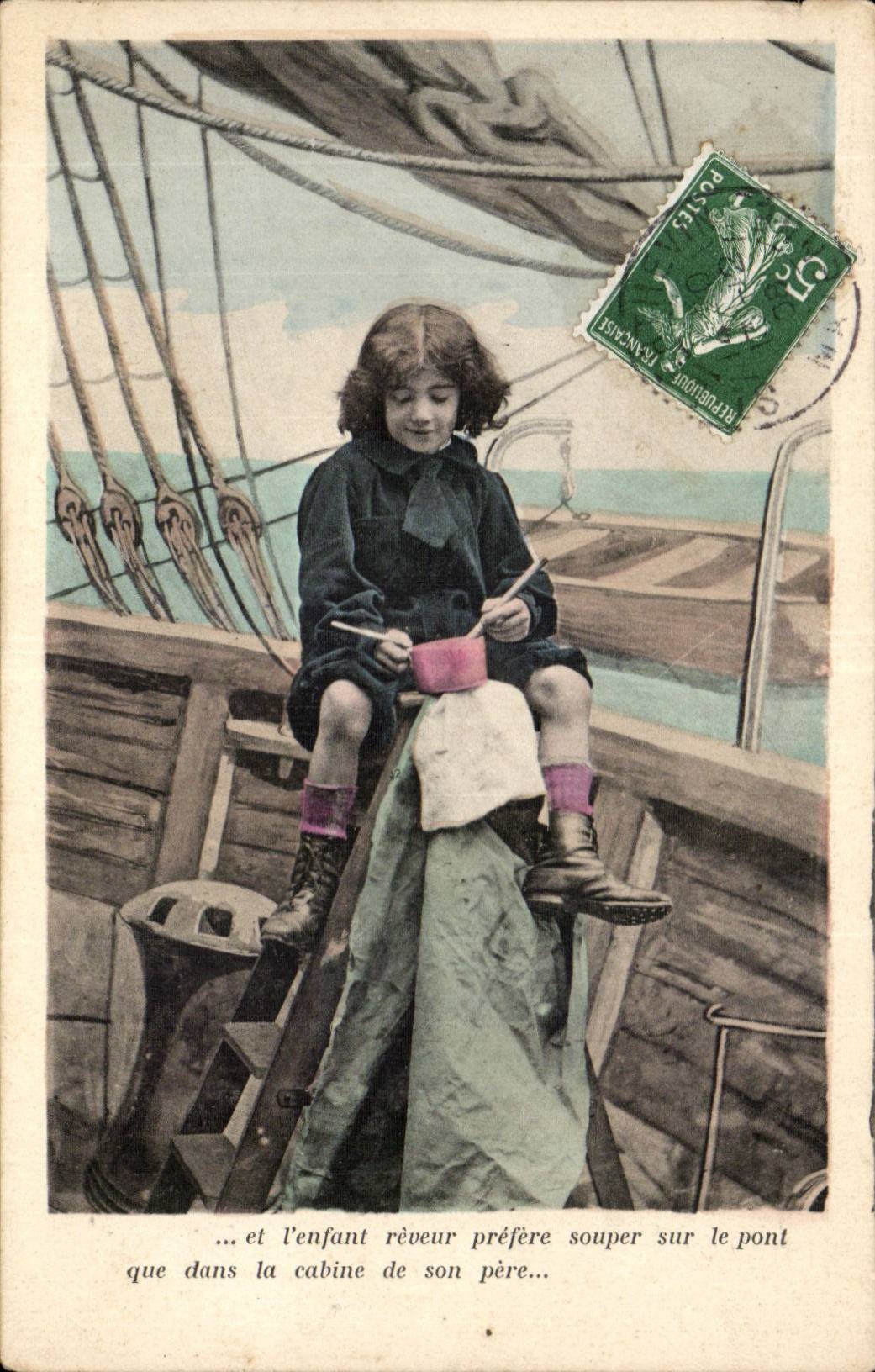 CPA Fantaisie Enfant petit marin
