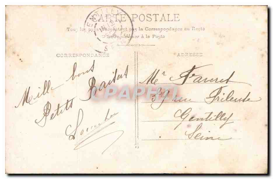 Femme en robe bleue — lisant une lettre — E.L.D. n°4069 — Rückseite