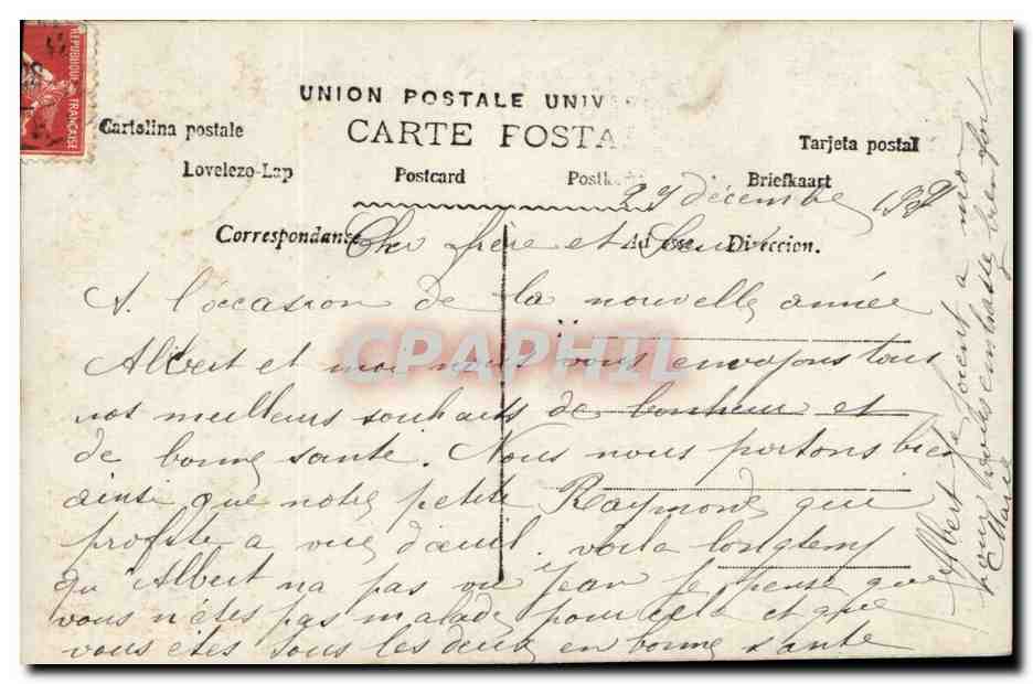 CPA Fantaisie Enfant Bonne et heureuse annee — Rückseite