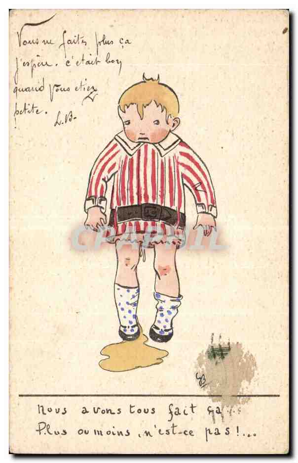 CPA Fantaisie Enfant faisant pipi