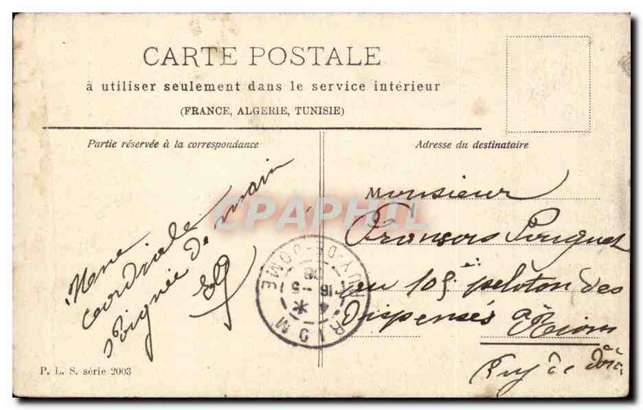 CPA Fantaisie Femme Augusta Pouget — Rückseite