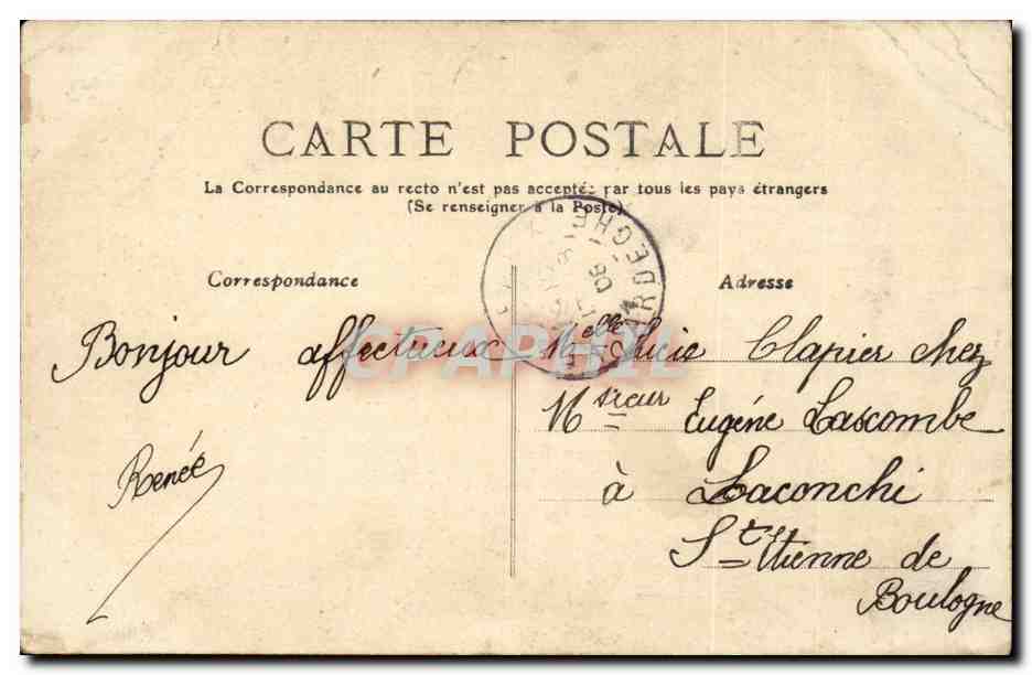 CPA Fantaisie Enfant Pigeon — Verso