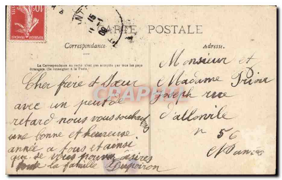 CPA Fantaisie Enfant — Rückseite
