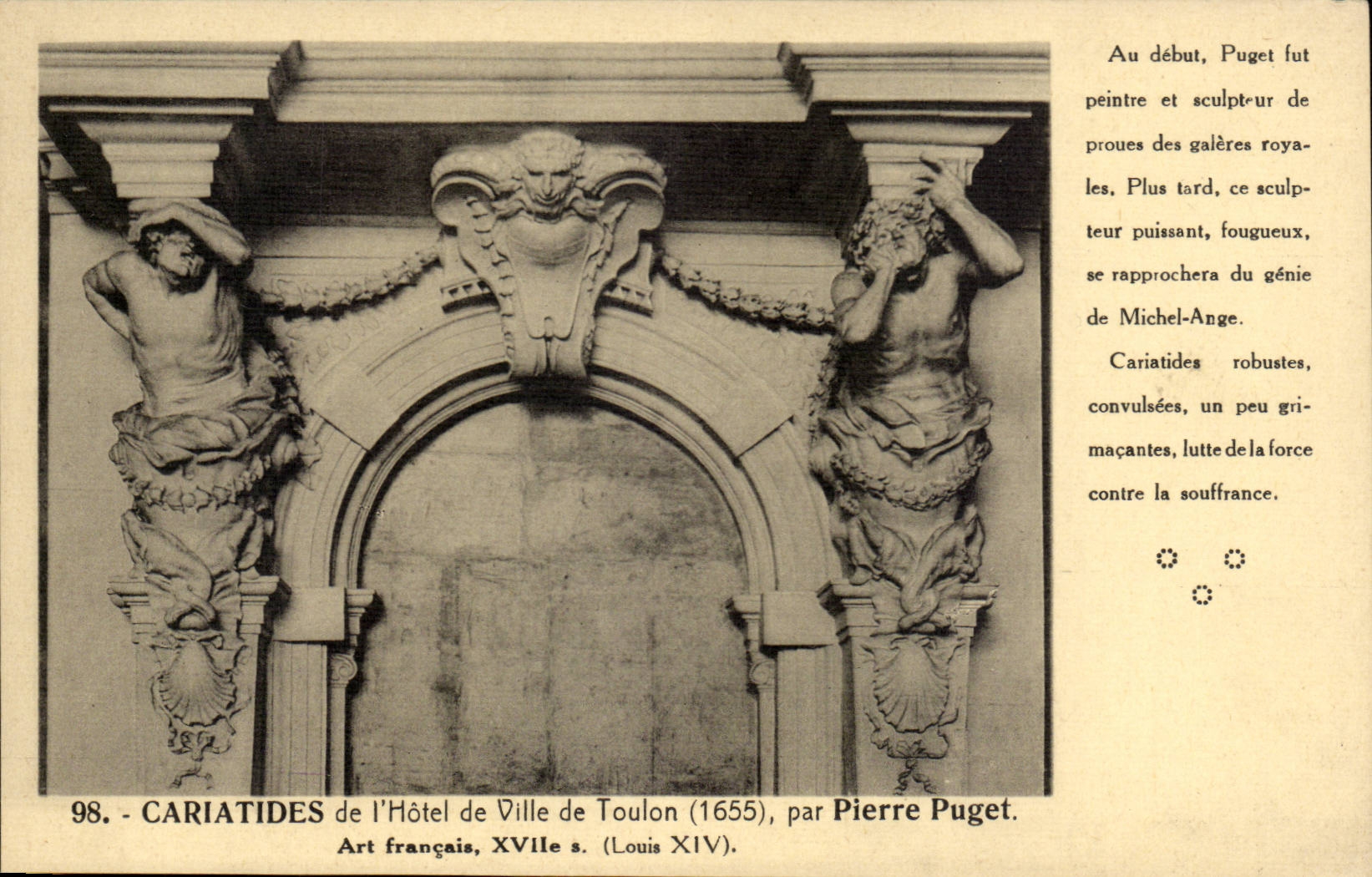 Paris CPA Cariatides de l'hotel de ville de Toulon par Pierre Puget 