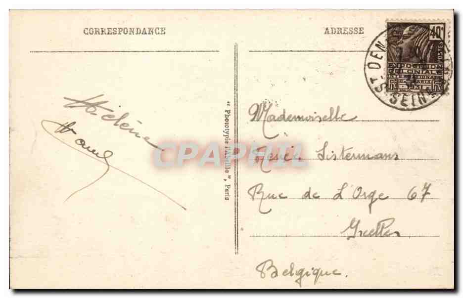 Paris CPA Jardin des Tuileries et arc de triomphe du Carrousel — Rückseite