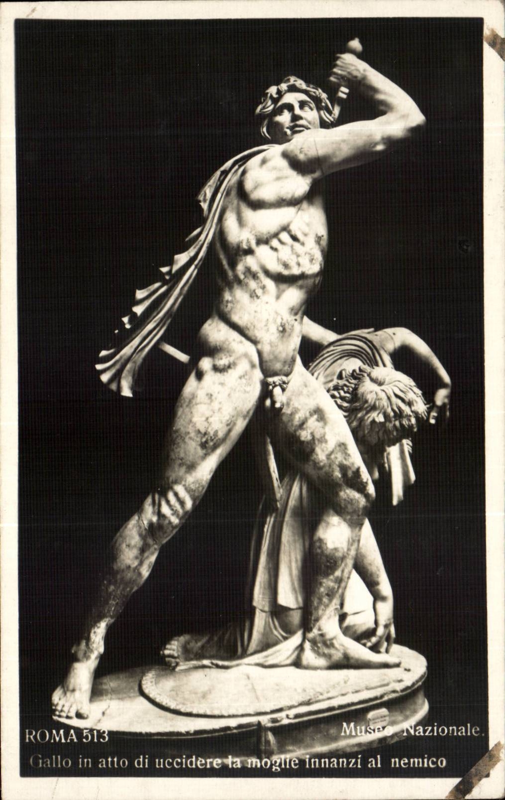 Gallo en train de tuer sa femme devant son ennemi — Musée National — série ROMA 513