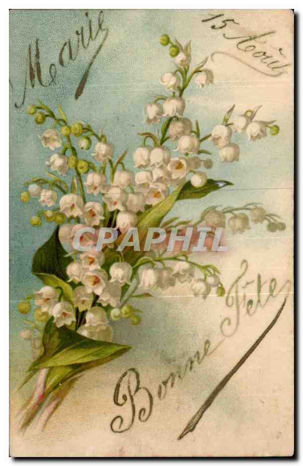 CPA Fantaisie Muguet Bonne fete Marie 15 aout 