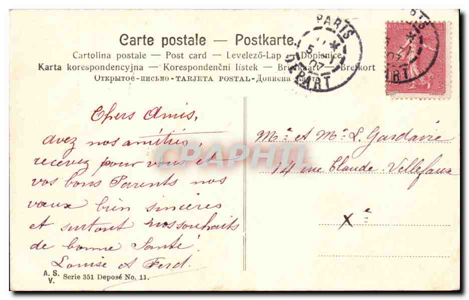 CPA Fantaisie Heureuse annee — Rückseite