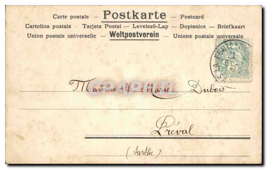 CPA Fantaisie Fleurs Roses — Verso