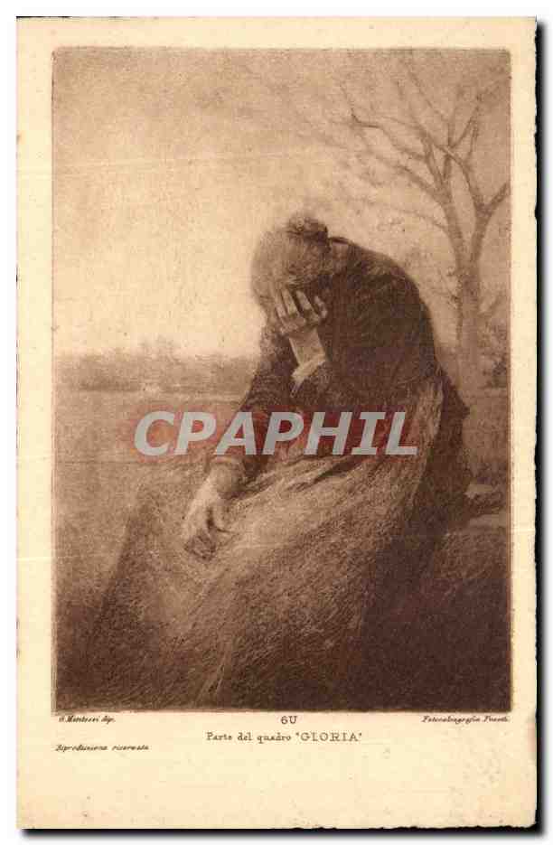 CPA Fantaisie Peinture Femme pleurant Gloria